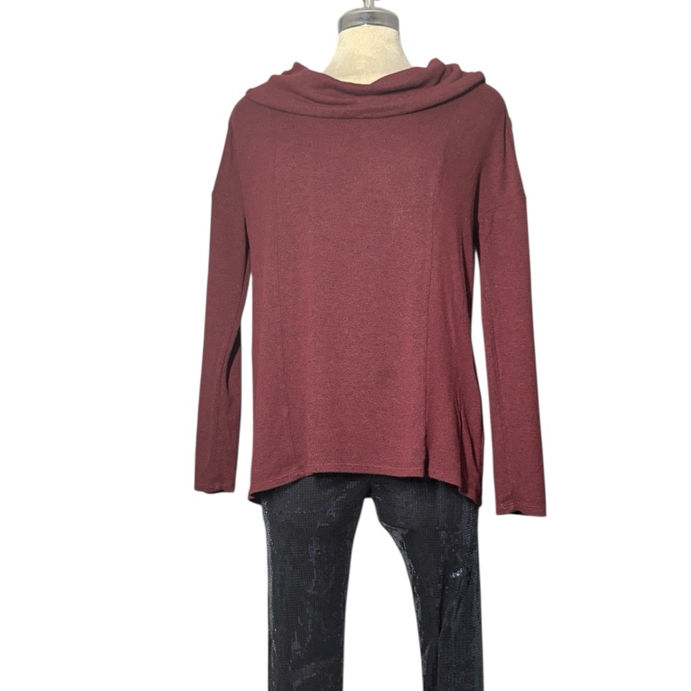 White House Black Market Maroon Burgundy Cowl Neck Sweater Size M
